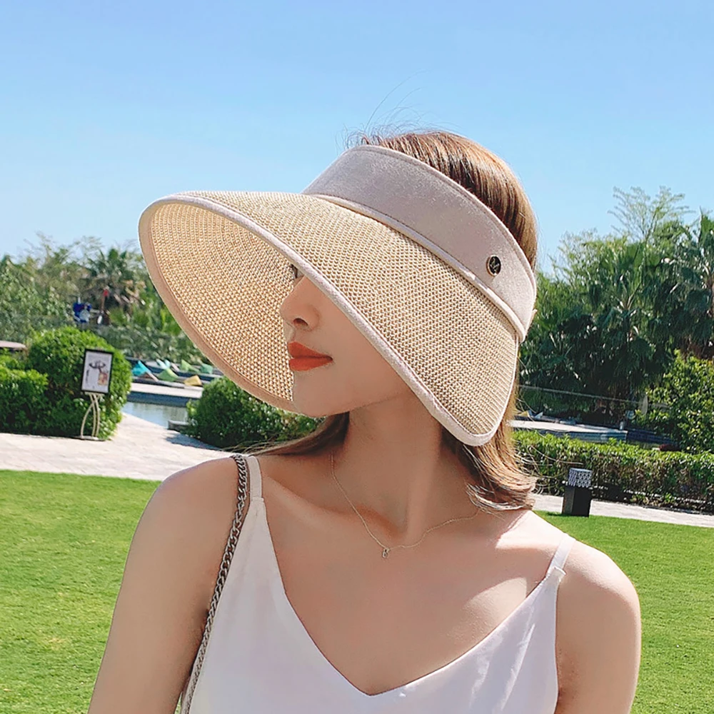 version of sunscreen breathable empty top large edge sunshade sunscreen large eave Women's sun hat