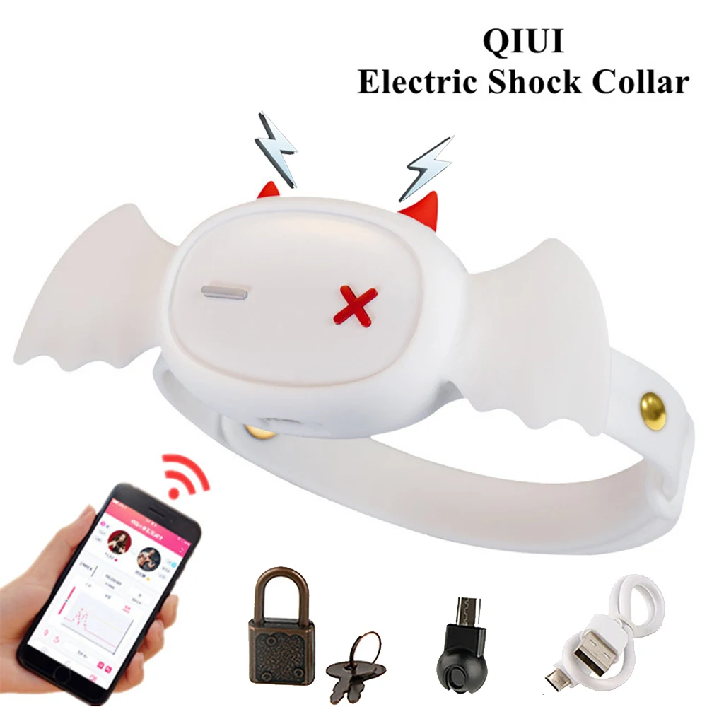 

Little Devil App Remote Shock Collar Female Male Electric Wireless Remote Control BDSM Collar Neck Restraint Chastity Belt Game