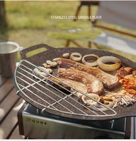 outdoor grill grill stainless steel camping bbq frying pan barbecue drain anti scorch grill cooking grill bbq grate
