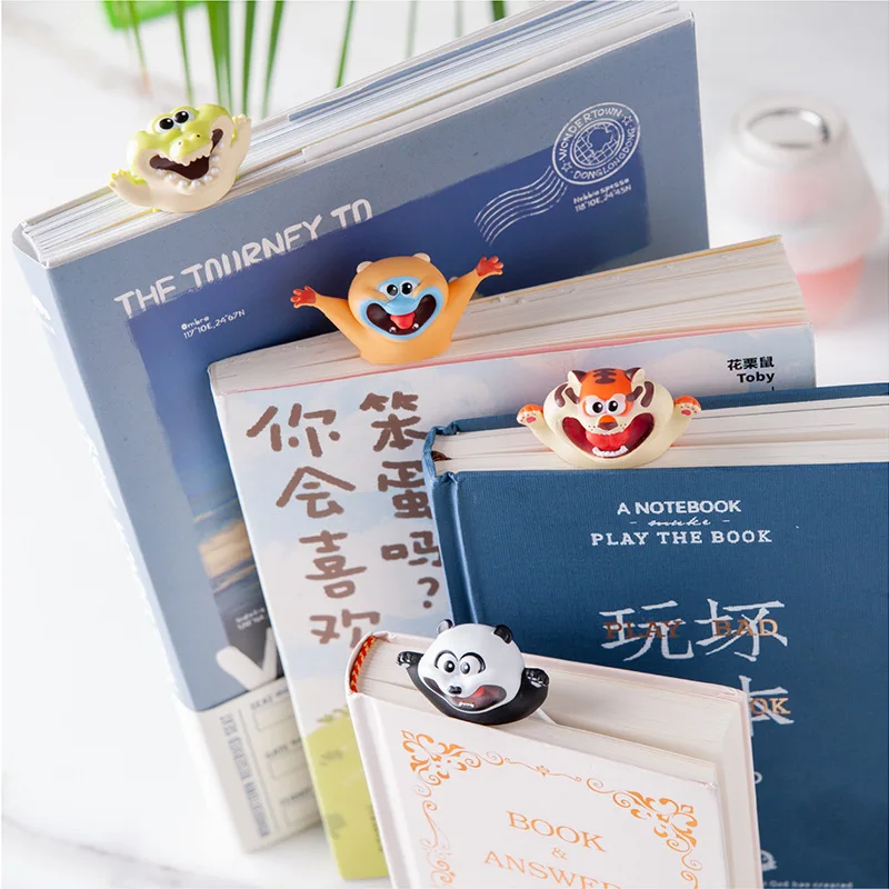 

1PC 3D Stereo Cartoon Marker Animal Style Bookmark Cartoon Doll Book Clip Pagination Mark School Student Stationery