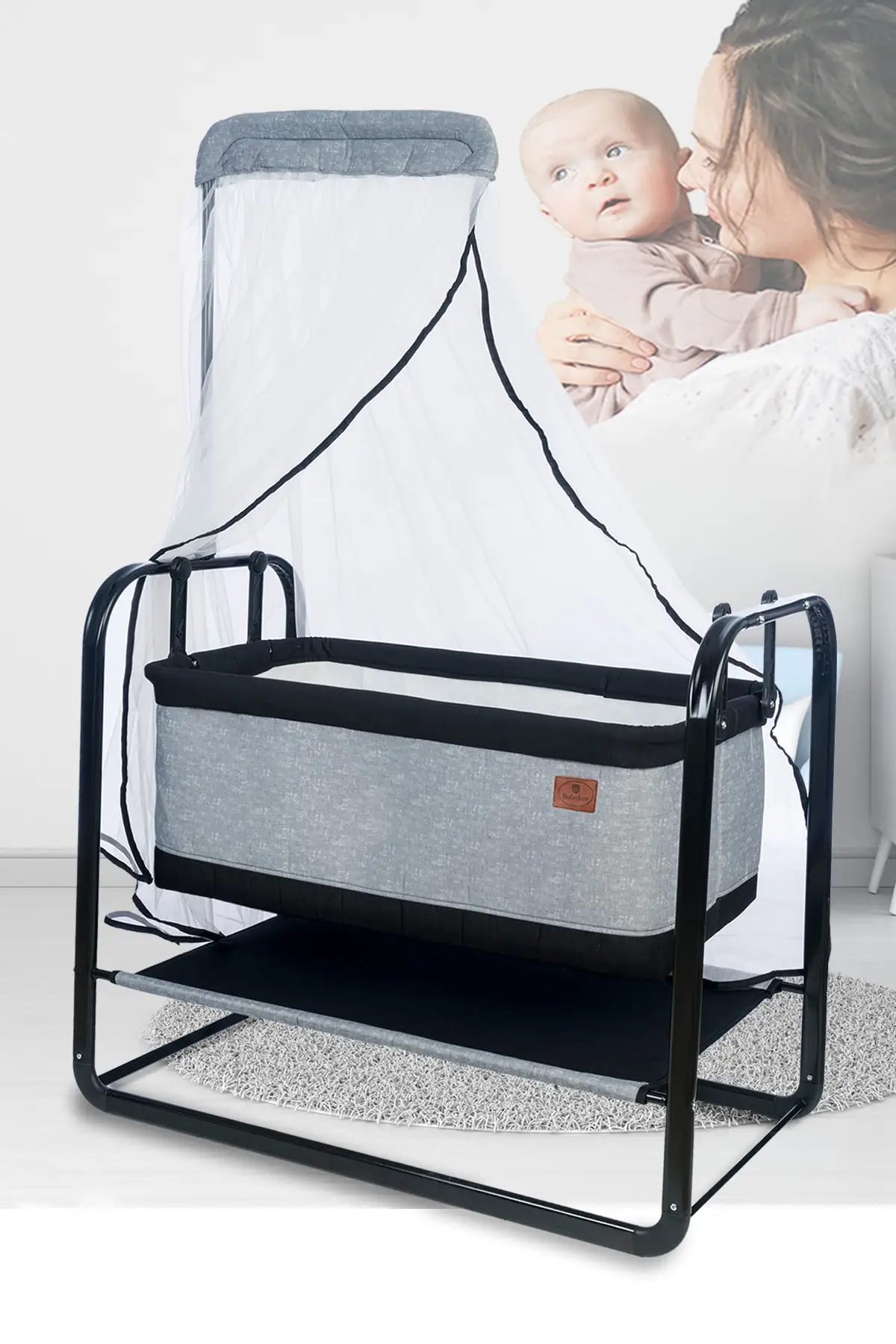 Linen Fabric Profile Be Shaken Portable Mother So Cibinlikli Black Hammock Basket Elegance crib