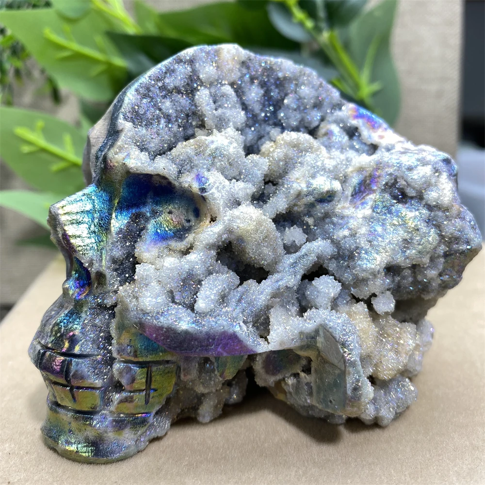 

Aura Sphalerite Skull Quartz Crystal Natural Stone Gems Mineral Geode Fengshui Reiki Meditation Wichcraft Home Decor For Room
