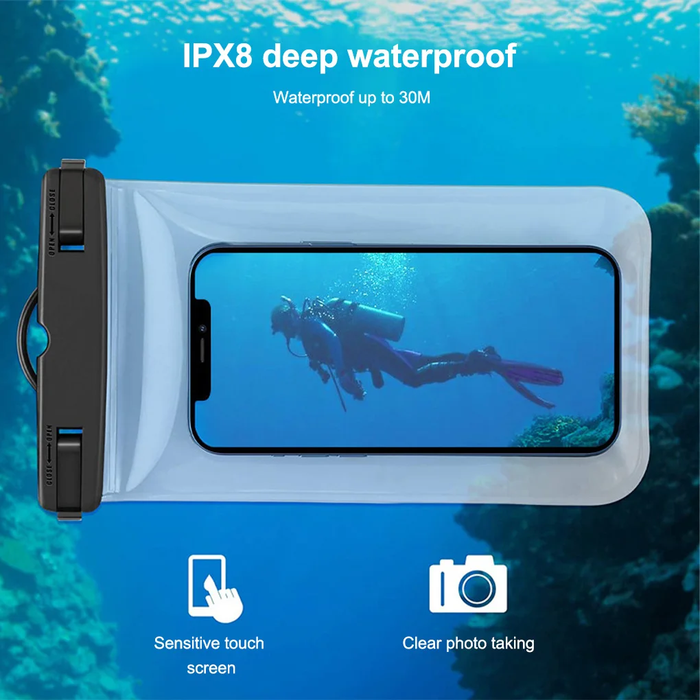 

IPX8 Waterproof Phone Case Universal Swimming Storage Bags Sports Dry Bag Ski Drift Diving Underwater Mobile Phone Case Cover