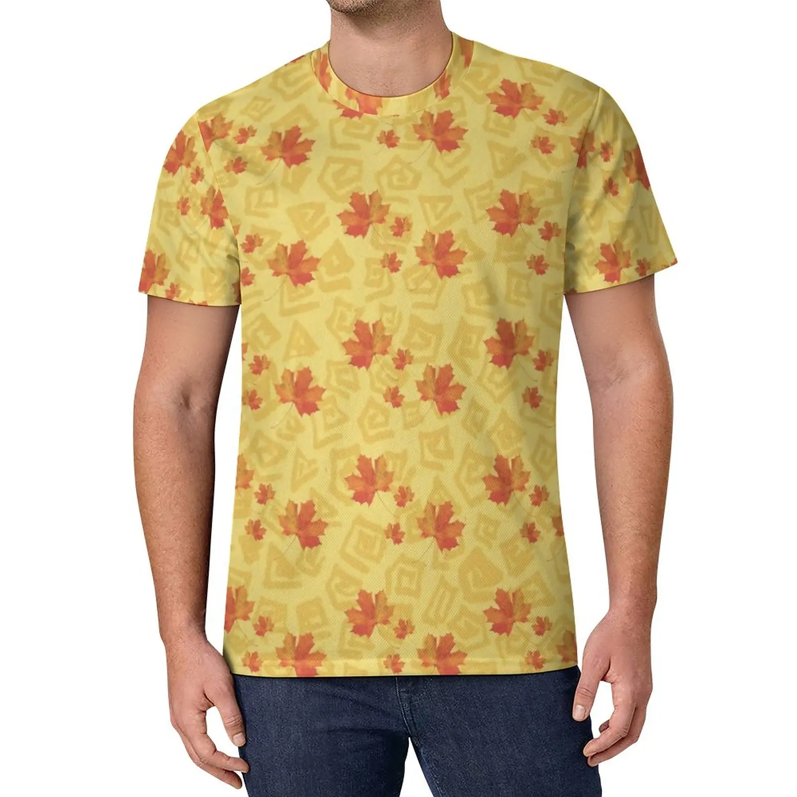 

Fall Leaf T-Shirt Man Maple Leaves Print EMO T Shirts Summer Harajuku Tees Graphic Big Size Clothes