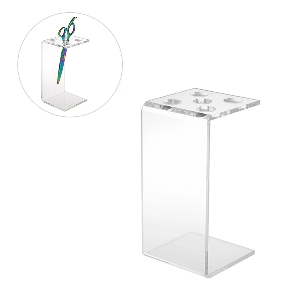 

1PC Hair Scissors Storage Rack Transparent Stand Hairdressing Scissors Shelf Comb Scissors Holder