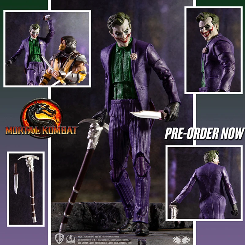 

Original McFarlane Mortal Kombat 2 The Joker 7Inch Collectible figurines Gotham Joker Game Anime Action Figure Model Toys