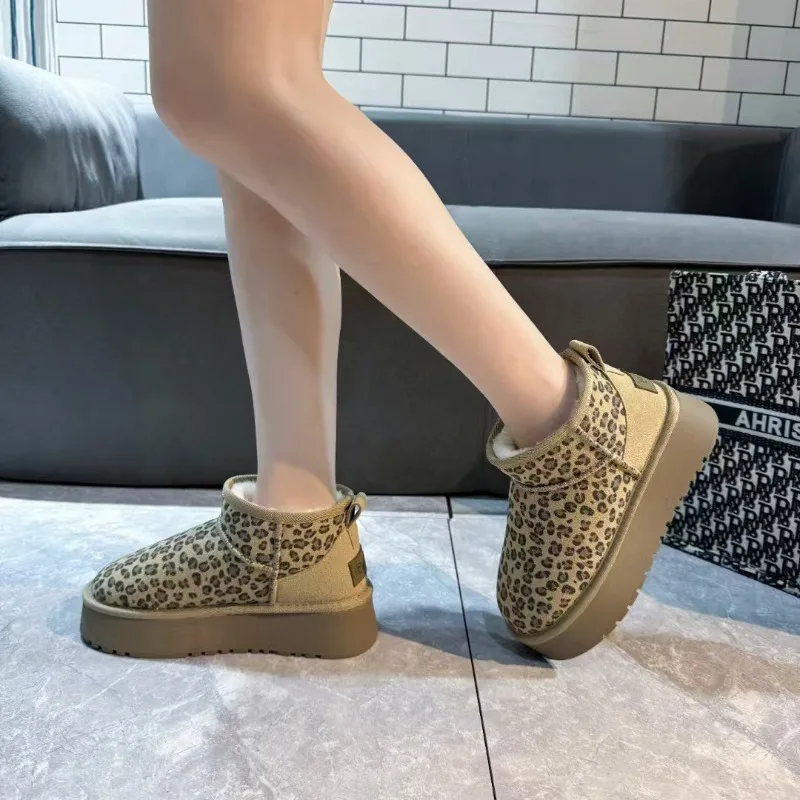 2024 зимние женские короткие плюшевые теплые ботинки повседневная обувь на