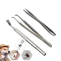 stainless steel pet flea scratching hook tweezers clips set cat dog tick removal tool pet grooming supplies remover tool