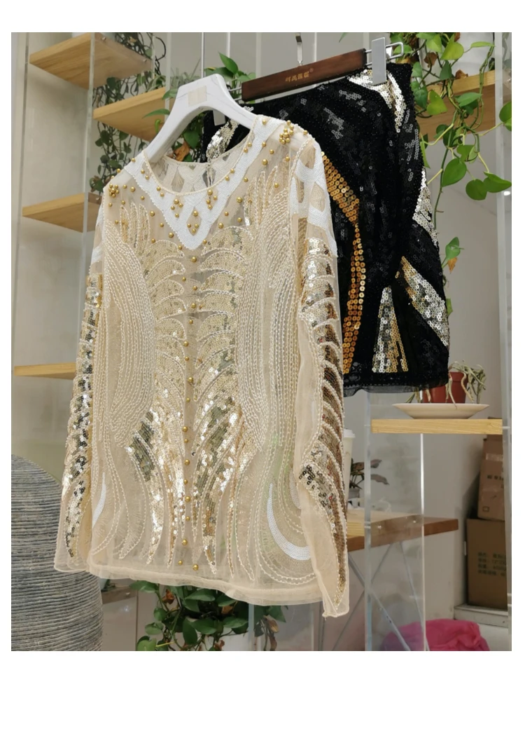 Модные женские футболки с блестками и украшениями летние топы для танцев Женские