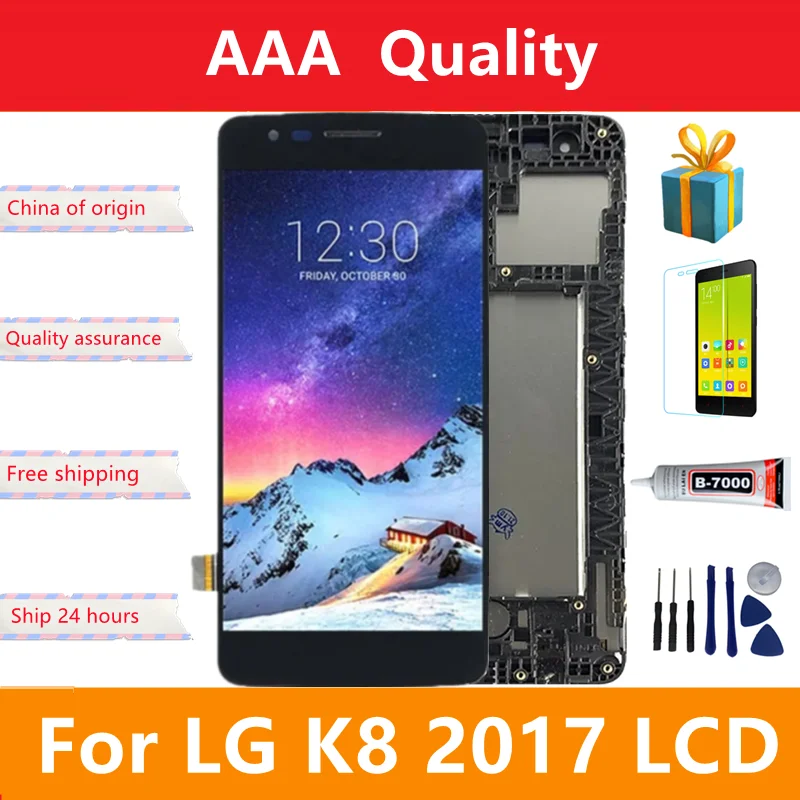 

5.0 Inches For LG K8 2017 X240 LCD Display Touch Screen Digitizer Assembly Replacement With Frame For LG MS210 X240 LCD