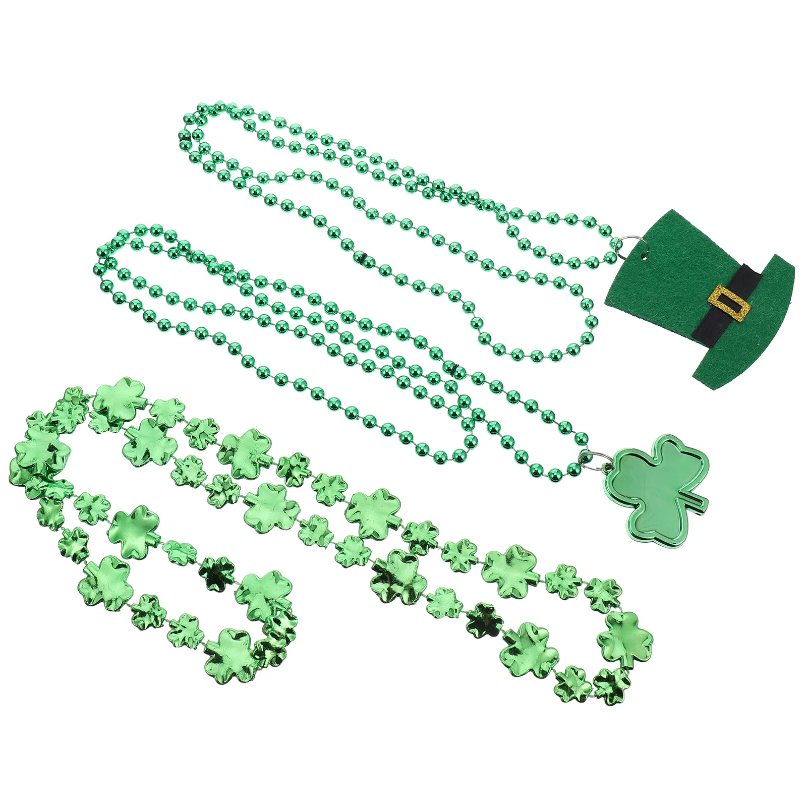 

Necklace Day Patrickst Partyshamrock Green Bead Neck Chainsupplies Festival Favors Costume Patricks Leaf Beads Ireland Gifts