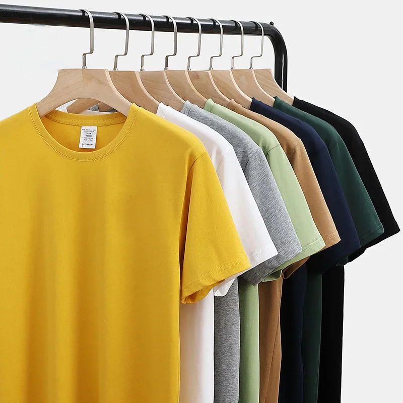 

Summer New Simple and Versatile White Man's T-Shirt Solid Color Casual O-Neck Basic T-Shirt Men's High-Quality Classic Top 2022