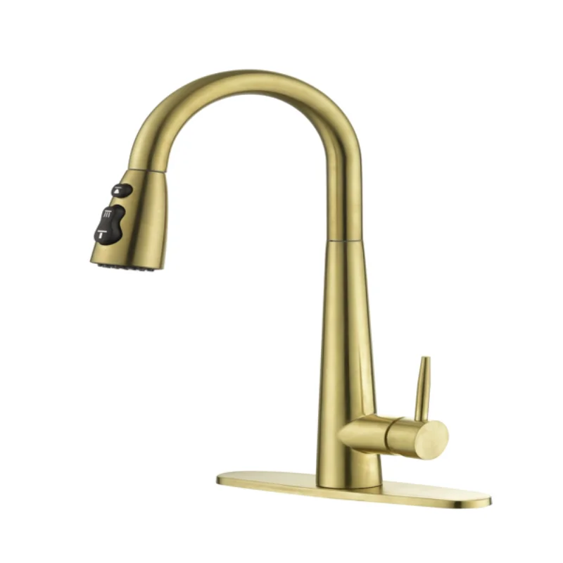 

Gold Kitchen Faucets with Pull Down Sprayer\ Kitchen Sink Faucet with Pull Out Sprayer\ Fingerprint Resistant\
