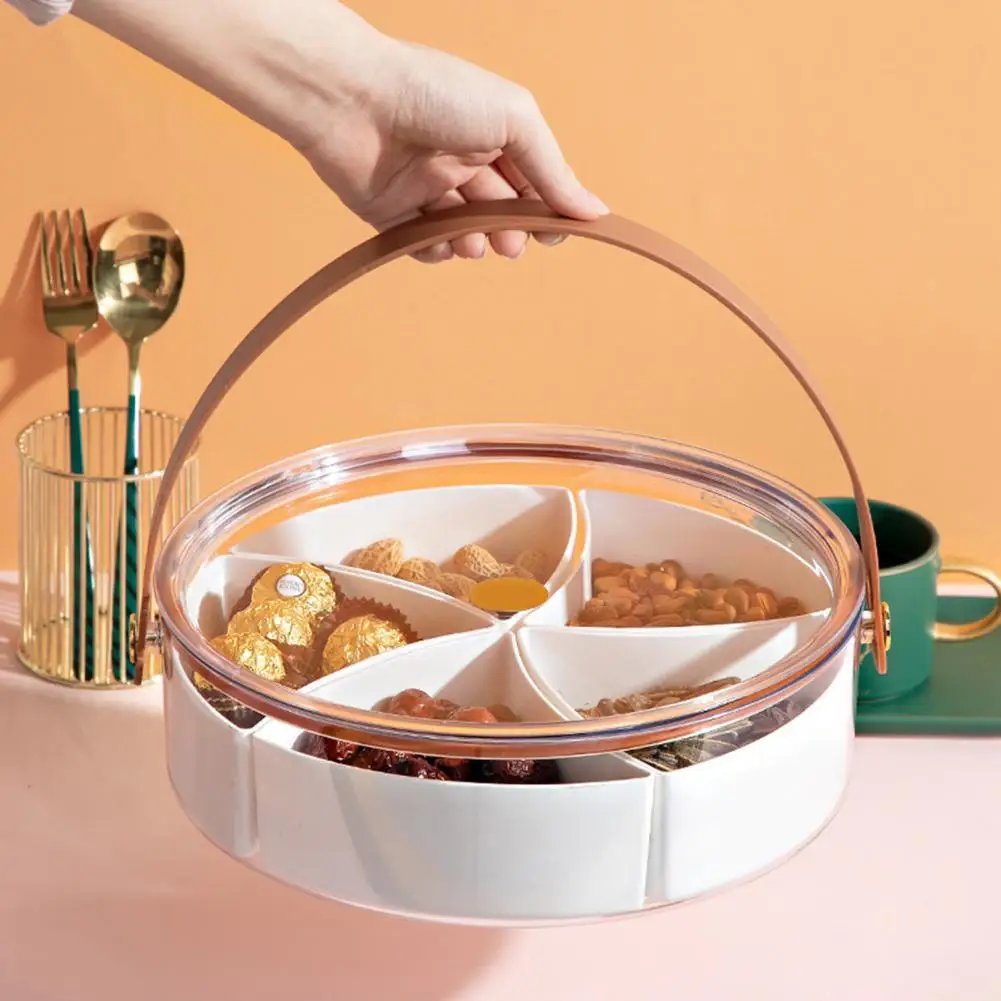

Storage Box Large Capacity Multi-compartments Plastic Transparent Creative Candy Snack Organizer Box for Home