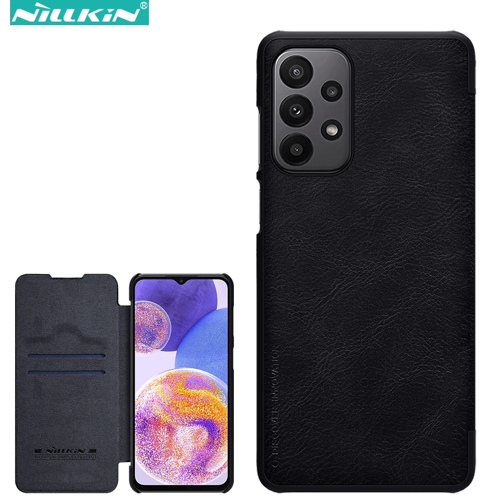Nillkin Qin Flip Leather Case for Samsung Galaxy A23 4G, Luxury Business with Card Slot Back Cover
