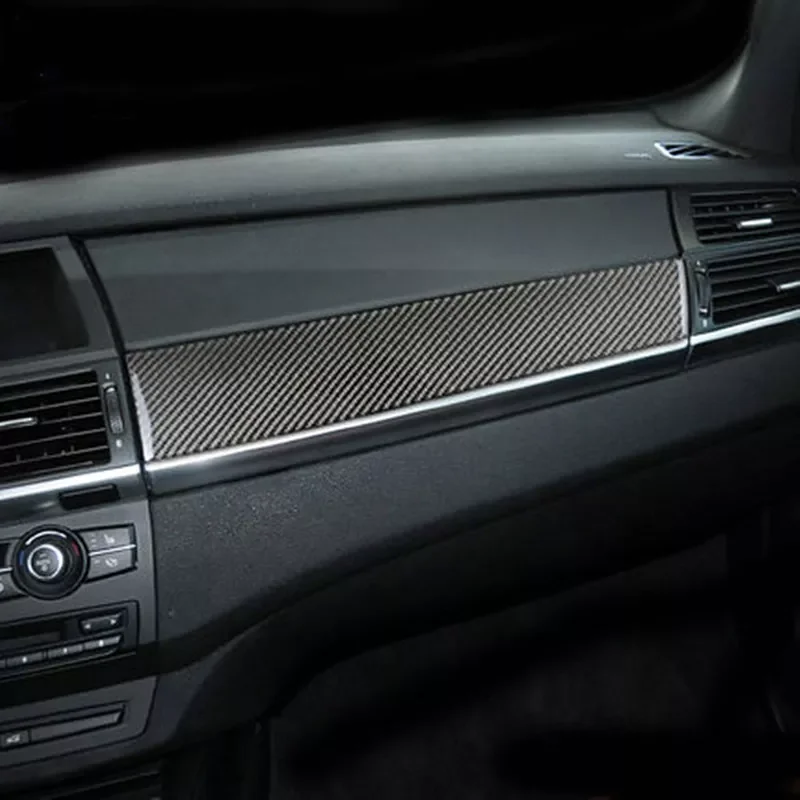 

Carbon Fiber Auto Control Dashboard Co-pilot Panel Trim Interior Decoration Strip Stickers For BMW X5 E70 X6 E71 Car Accessories