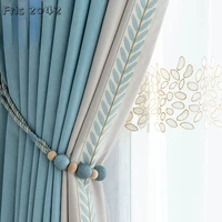 high grade curtains chenille lace stitching thickening high shading curtain for living room and bedroom products customization