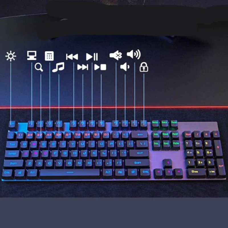 Механическая клавиатура SPK8401 с зеленой осью цветная игровая в стиле стимпанк