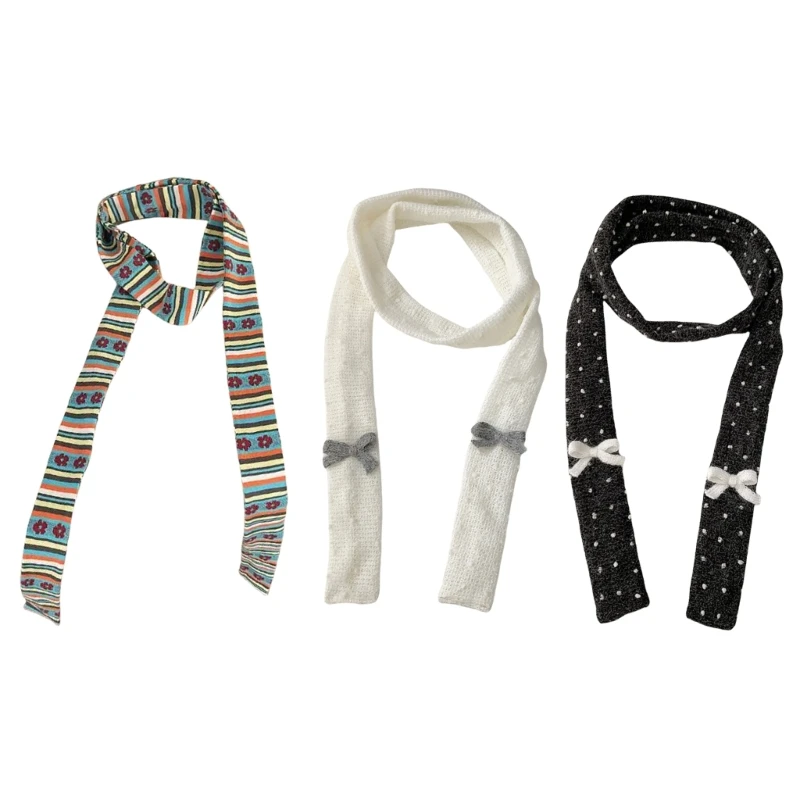 Изящный шарф с бантами в горошек винтажный модный удобный для женской моды