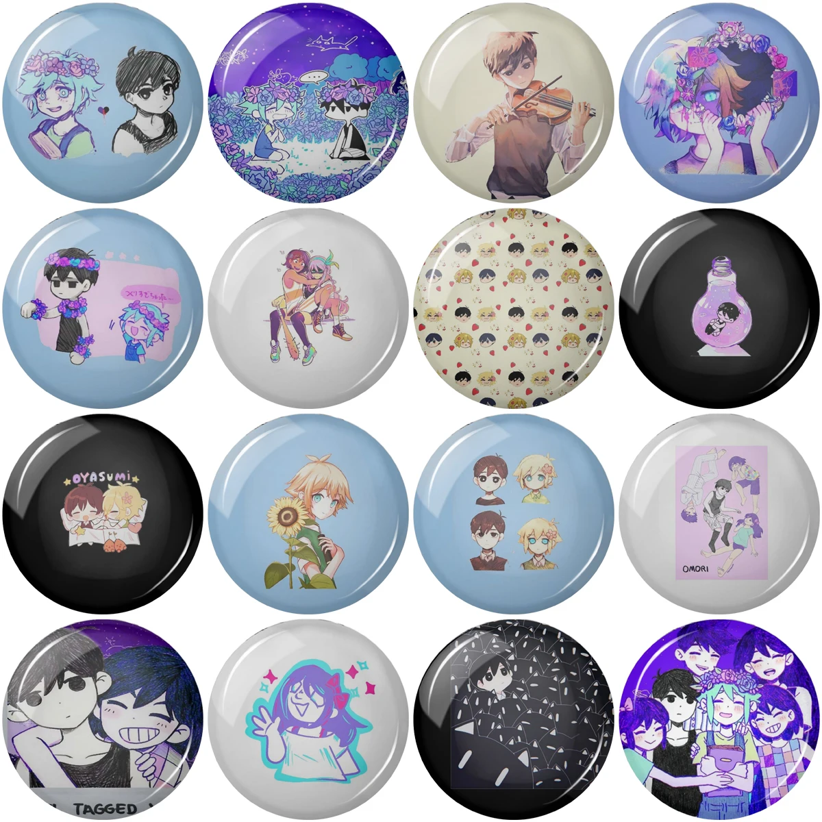 

Omori Солнечная игра значки базилик Мари Кел Aubrey Hero брошь для шляпы мягкие кнопки заколки настраиваемый Декор Аксессуары для одежды