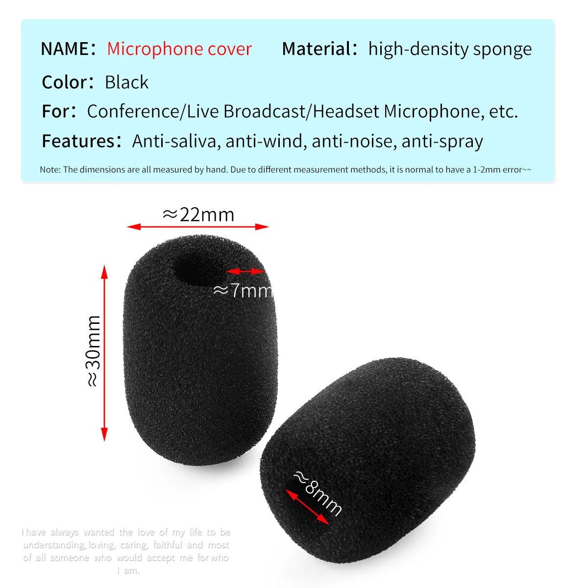 10Pcs High Quality Microphone Sponge Cover Headset Mic Foam Case Meeting Windscreen Spray-Proof Protection |