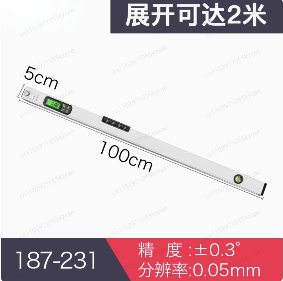 

Высокоточная электронная линейка с цифровым дисплеем, складной магнитный уровень, балансир из алюминиевого сплава, 2 метра