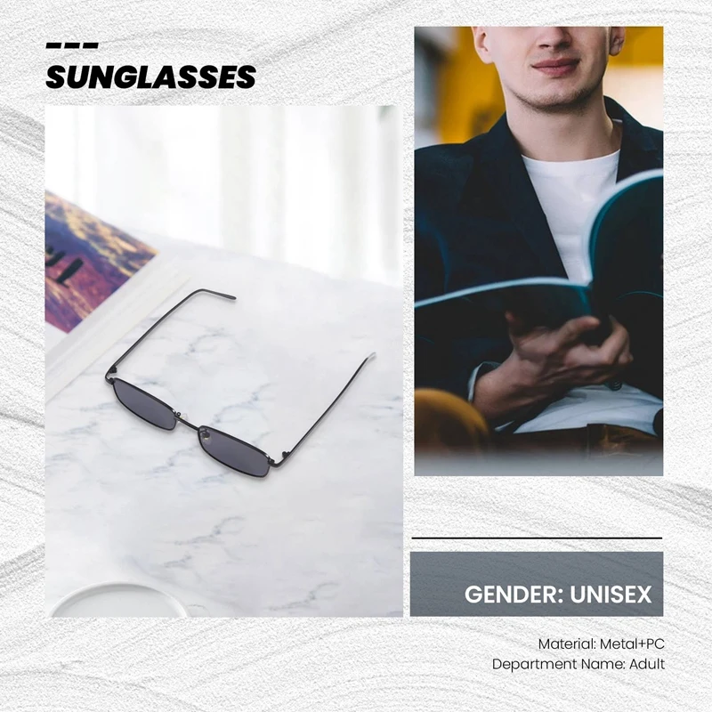 Винтажные солнцезащитные очки для женщин и мужчин прямоугольные маленькие в