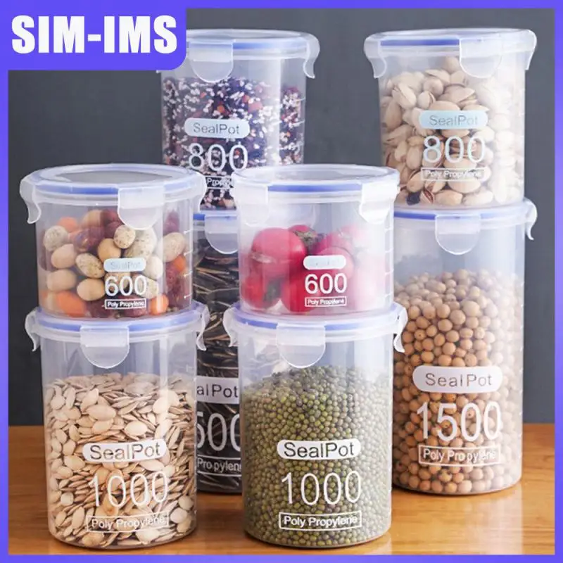 

Kitchen Clear Container Moisture-proof Large-capacity Storage Box Pp New Food Sealed Jars Keep Fresh Food Canister Storage Jars