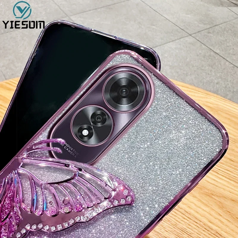 3D мерцающие Блестки для OPPO A60 A98 чехол телефона A78 5G A58 4G A38 A18 A17 A17K A79