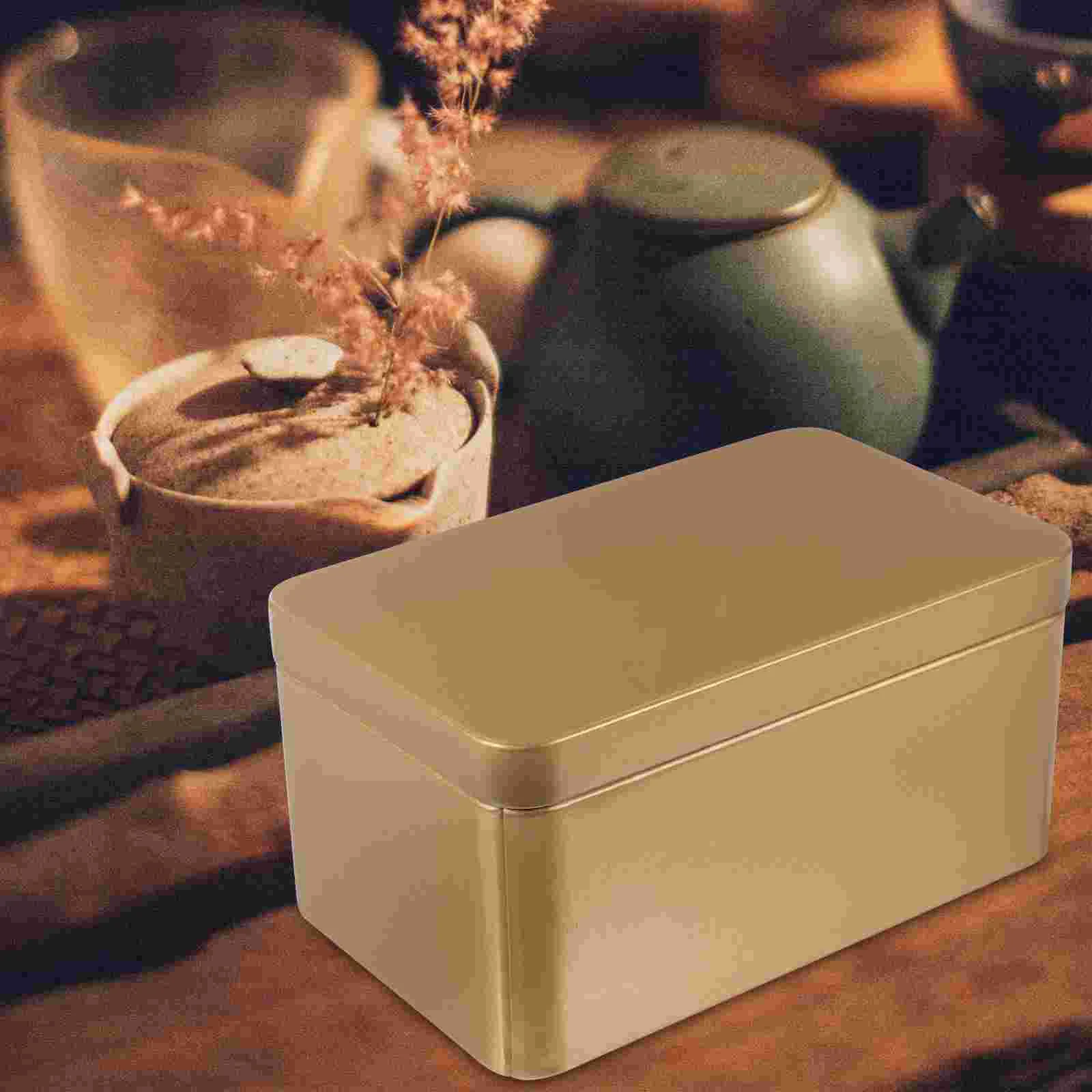 

Metal Rectangular Empty Box with Lid Rectangular Tin Box for Dry Storage Spices Tea Candy Party Favors and Gifts ( Red )