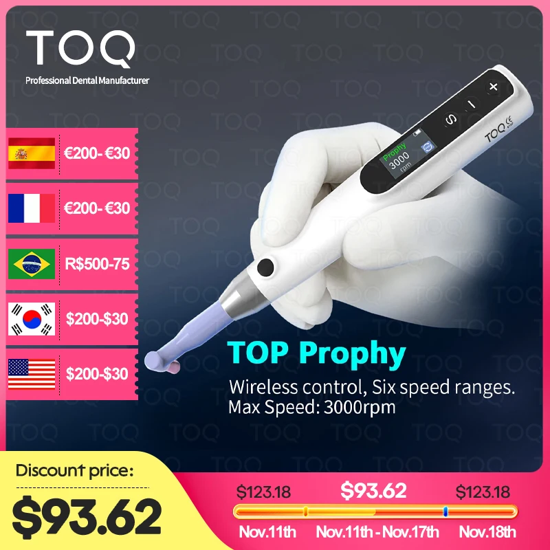 

Wireless Dental Electric Polishing Motor With Prophy Angles Machine 3000rpm Rechargeable Dentist Instrument with Disposable Head