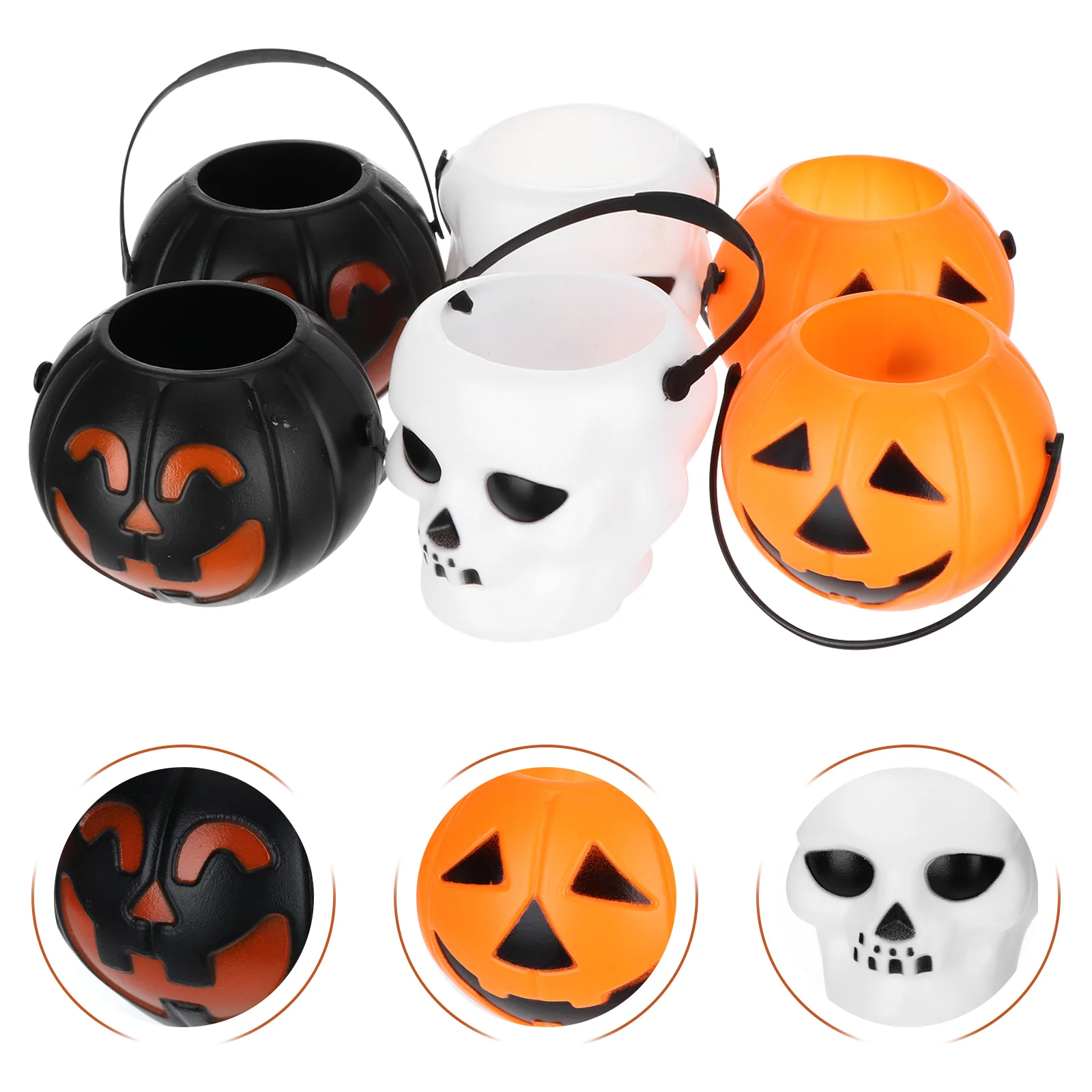 

Bucket Candy Pumpkin Holder Portable Treat Trick Or Container Buckets Party Mini Kidschildren Favors Lanternjack Ghost Basket