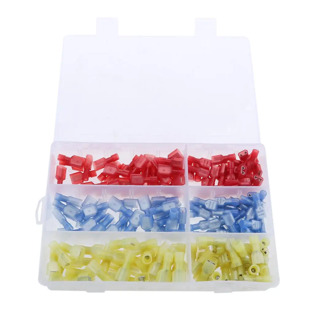 

180pcs Nylon Fully Insulated Male/Female Spade Terminals Connector Kit