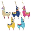5pcs/set Heart Keychains Diamond Painting Acrylic Keychain DIY Crystal Drill Key Ring Car Pendant Bag Accessories Gift for Women 2