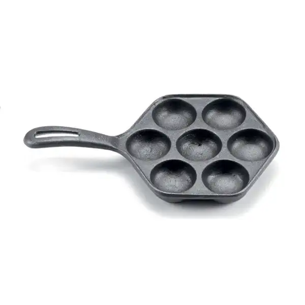 

Iron Danish Aebleskiver Pan Makes 7 Filled Pastries 6.5 Inches