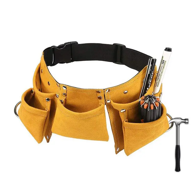 

Adjustable Tool Wais Bag Children Real Leather Tool Belt Work Bag Garden Tools Screwdriver Storage Waist Bag For Children Adults