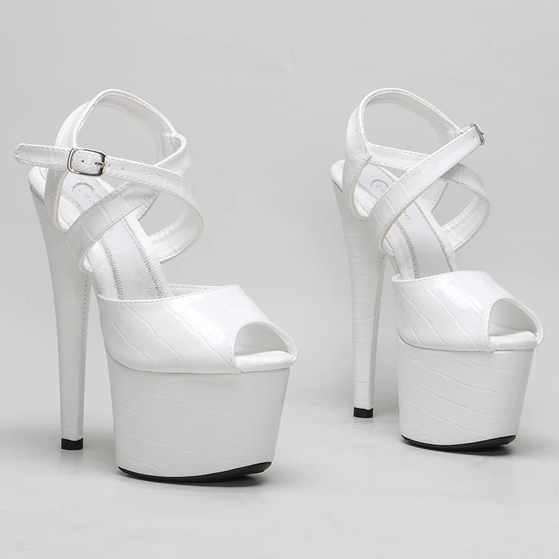 Leecabe 17CM/7Inch PU  upper  sexy exotic  platform High Heels  Pole Dancing sandals Shoes