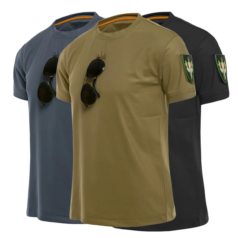 

Outdoor Sport Men Tactical T-Shirts Military Hiking Tee Shirt Special Army Loose Cotton Quick Dry Short Sleeve Solid Breathable