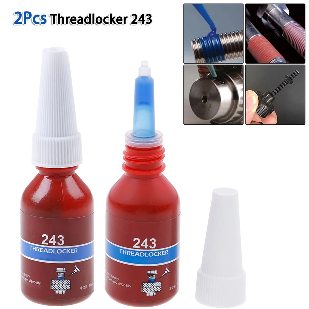 

2pcs Threadlocker 243 Screw Adhesive Anaerobic Glue Anti-loose Thread Locking Agent Sealants Screws Sealer
