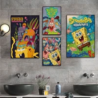 bandai cute spongebob movie posters kraft paper vintage poster wall art painting study vintage decorative painting