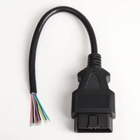 16pin pin male connector open obd 2 cable 30cm