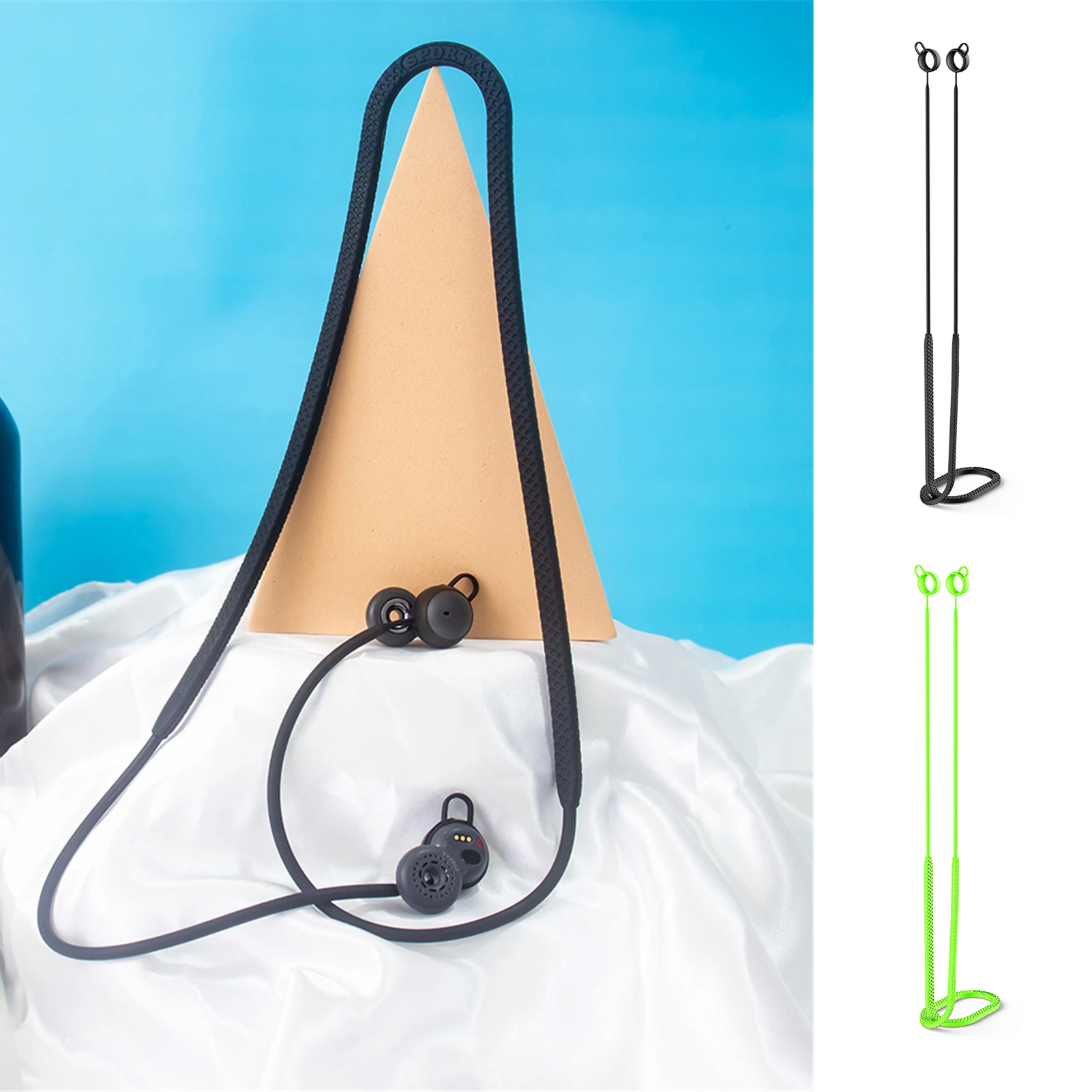 

Силиконовая веревка для наушников с защитой от потери, беспроводные наушники с голубыми зубьями, шейный ремешок, шнур, веревка, аксессуары д...