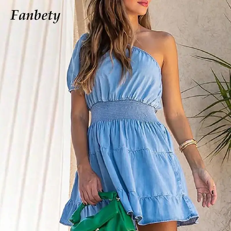 

Повседневное плиссированное платье с открытой спиной и оборками, однотонное платье с коротким рукавом и поясом, летние женские платья мини ...