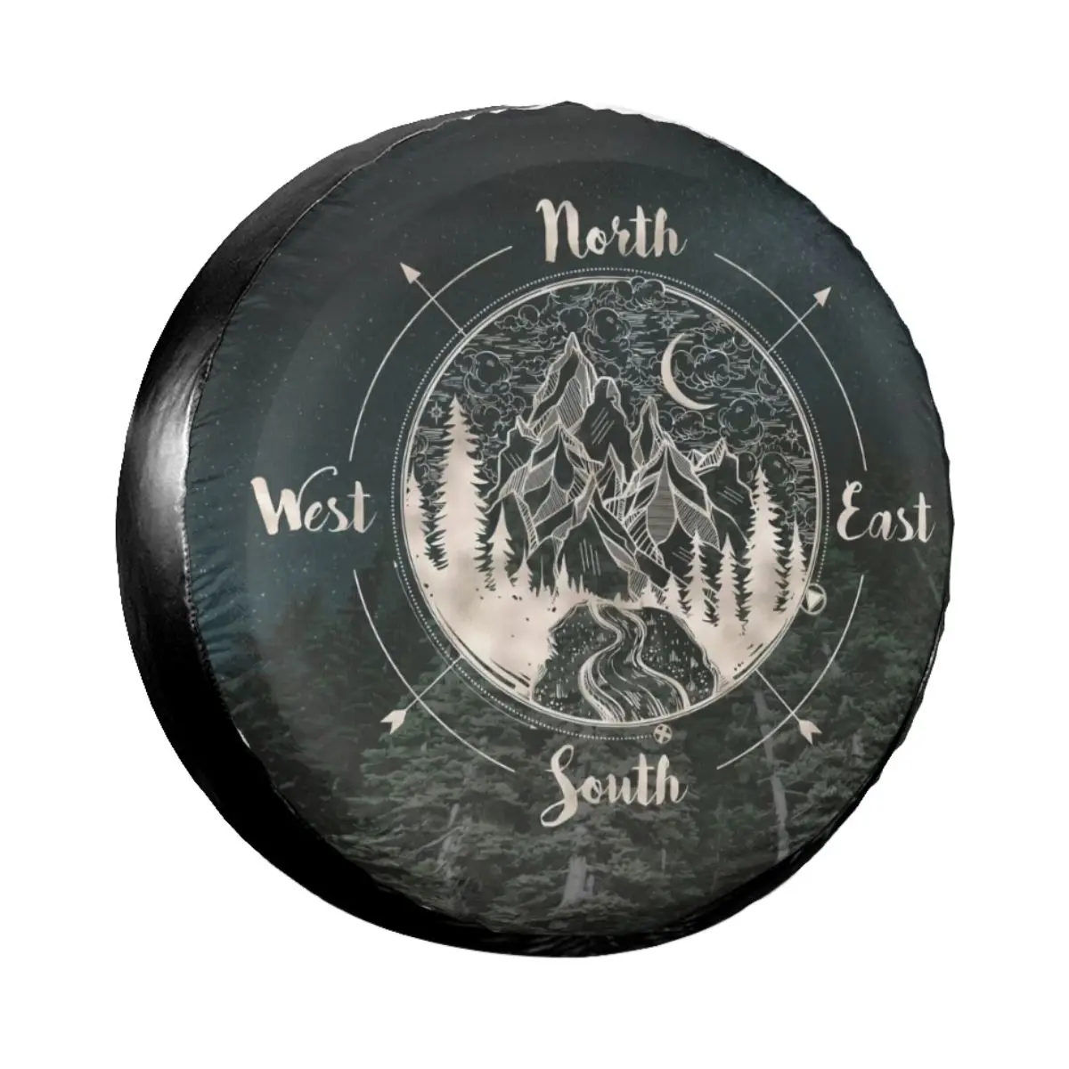 

Custom Compass Spare Tire Cover for Jeep Pajero Nautical Mountain Car Wheel Protectors 14-17 inch