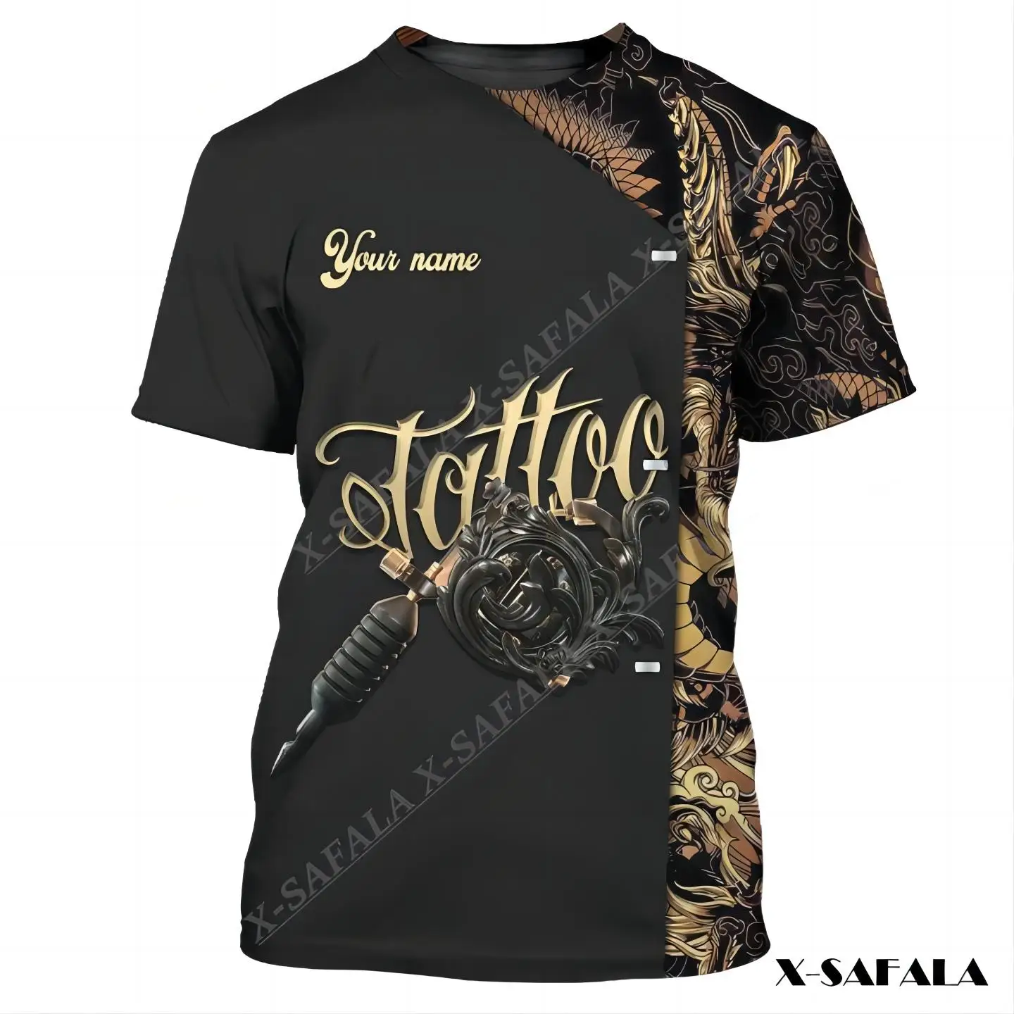 

Tattoo Artist Shop Pattern Custom Name Uniform 3D Printed Milk Fiber Summer T-shirt Tee Men Female Casual Top Non Workwear