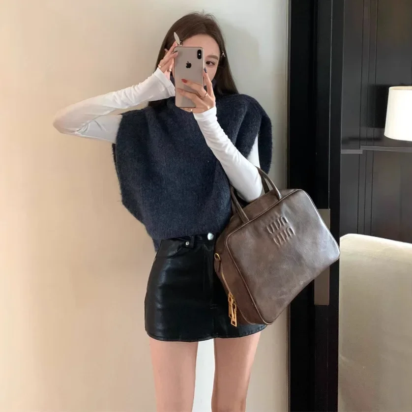 Винтажный элегантный дизайн чувственный свободный крой вязаный