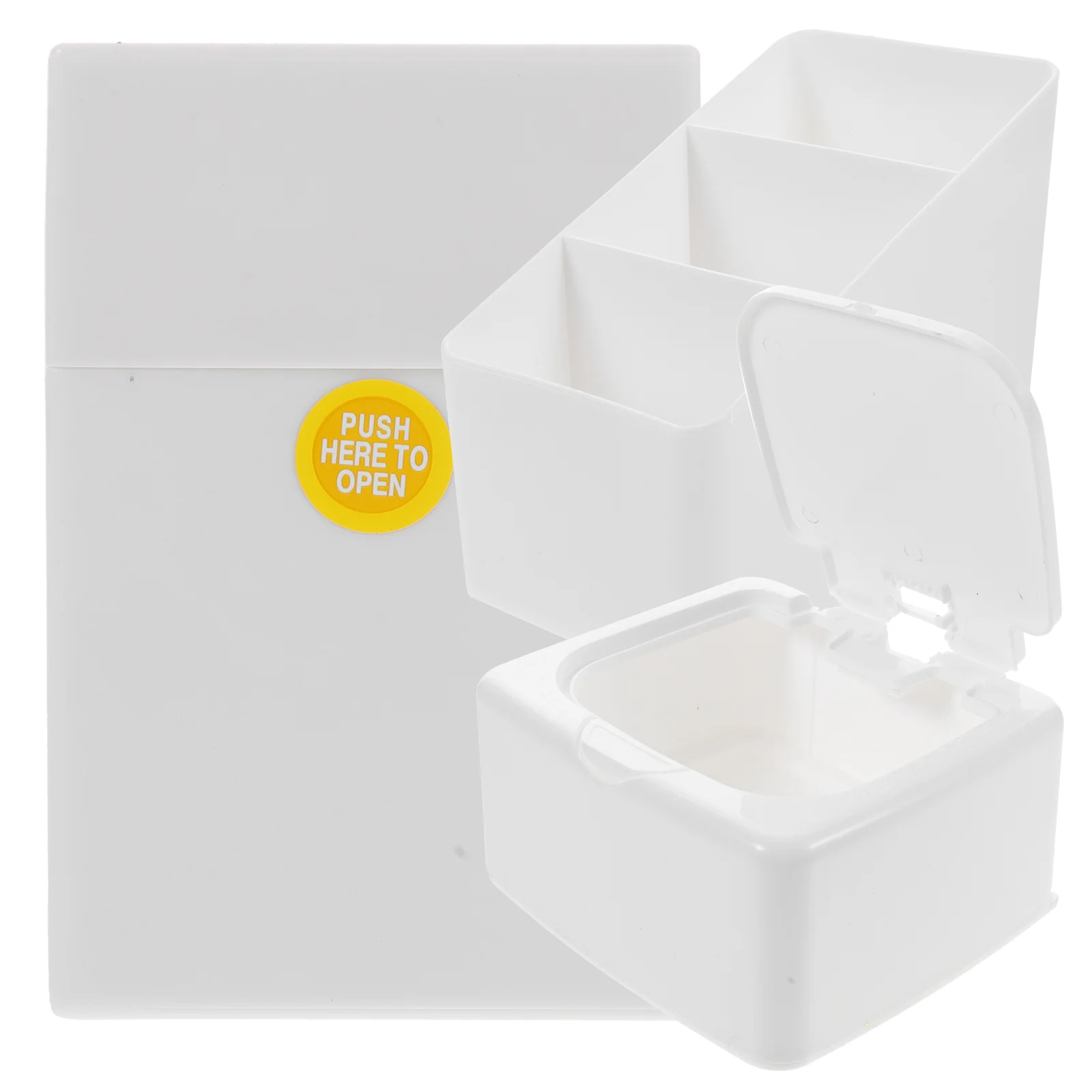 

1 Set Dorm Home Shop Sticker Storage Case Lidded Storage Box Holder Compartment Box Stationery Organizer