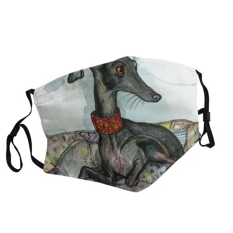 

Многоразовая маска для рта и лица Greyhound Whippet для собак, маска унисекс, пылезащитный чехол, респиратор, маска для рта