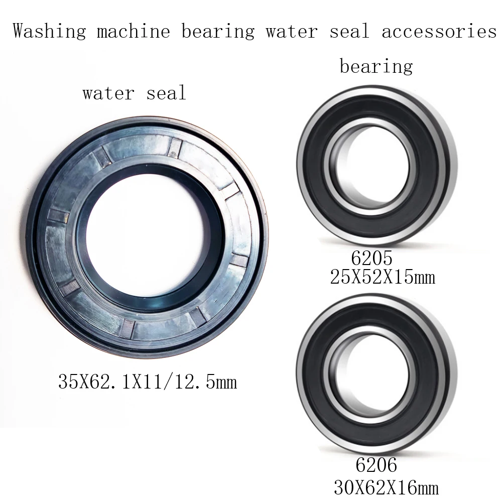 

1PCS 35X62.1X11X12.5+6205+6206 25X52X15 30X62X16mm Roller washing machine water seal bearing accessories