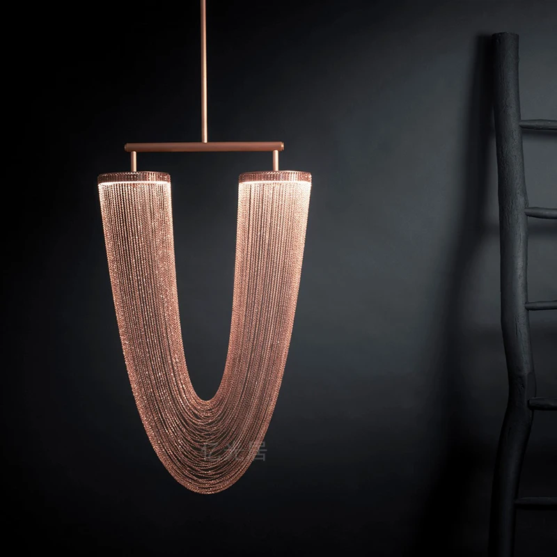 

GY Duplex Stair Light Hotel Villa Lobby Modern Simple and Light Luxury Personality Sand Tray Bar Chandelier